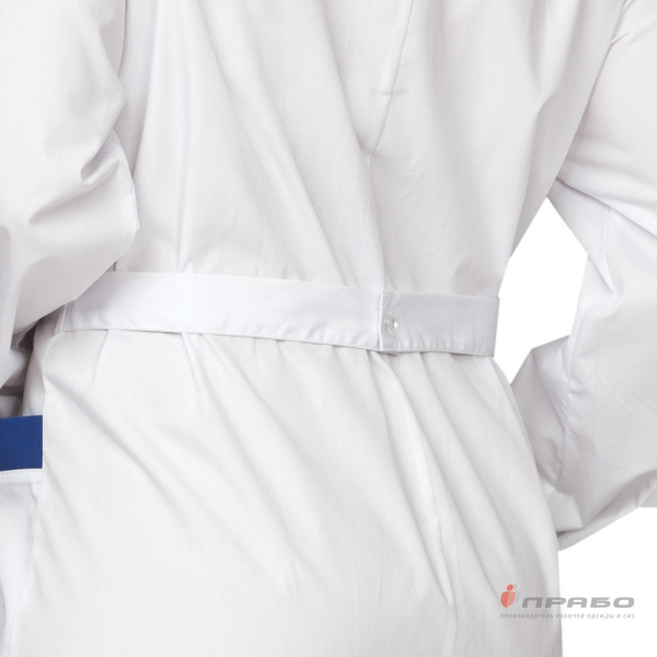 Халат медицинский женский "Стандарт Плюс" белый/синий