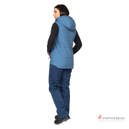 Жилет женский утеплённый "Амур" синий/красный