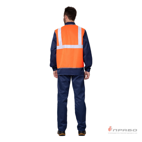 Жилет сигнальный "Спектр Лайт 2" оранжевый с застёжкой на ленте велькро