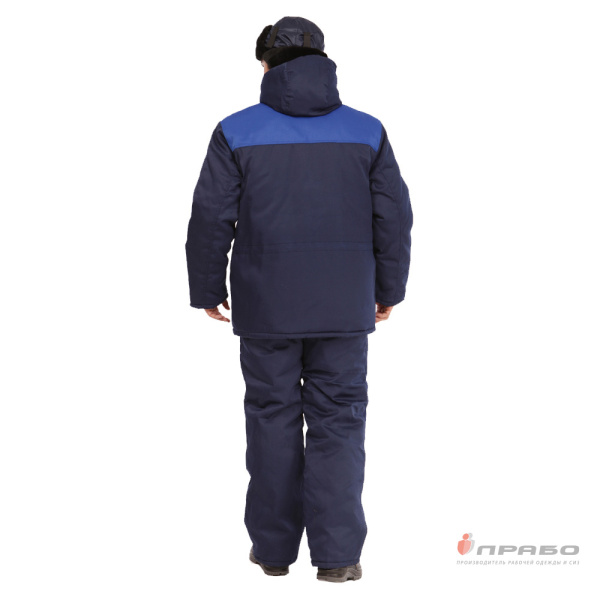 Костюм мужской утеплённый "Буря" синий (куртка и полукомбинезон)