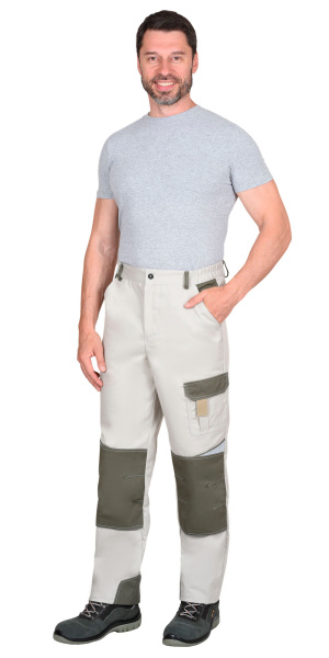 Брюки СИРИУС-КАСПИЙ молочный с оливой и песочным и СОП