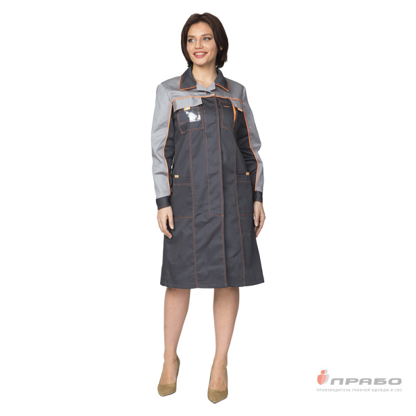 Халат женский "Бренд"серый/серый