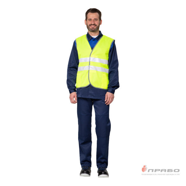 Жилет сигнальный "Спектр Лайт 1" лимонный с застёжкой на контактной ленте