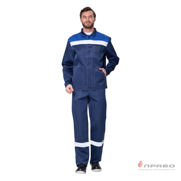 Костюм мужской "Пантеон" синий/василёк (куртка и брюки)