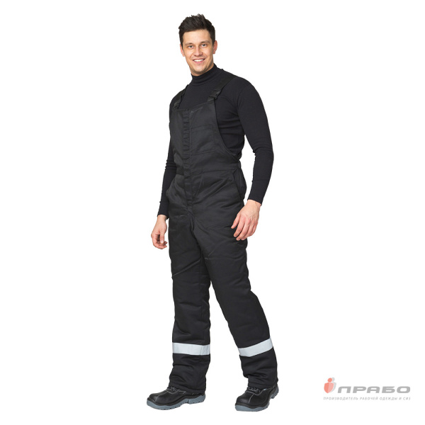 Костюм мужской утеплённый "Коммунальщик" чёрный/жёлтый для работников