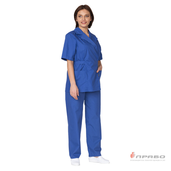 Костюм женский "Василина" василёк (блузон и брюки) для медработников