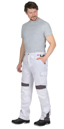 Брюки СИРИУС-ЦИТРИН белый со средне-серым