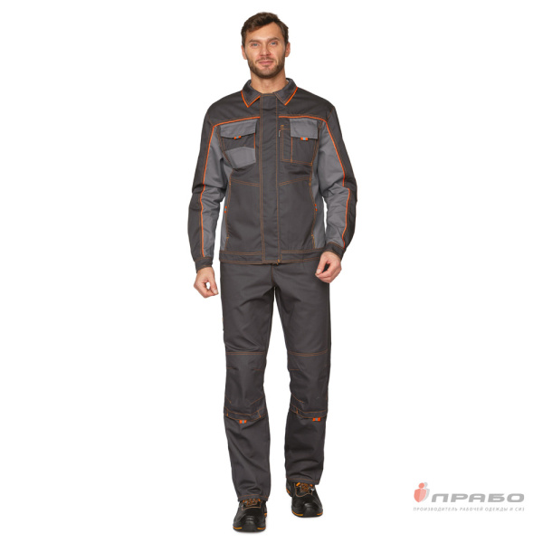 Костюм мужской "Бренд 1 2020" тёмно-серый/серый (куртка и брюки)