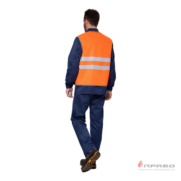 Жилет сигнальный "Спектр Лайт 1" оранжевый с застёжкой на контактной ленте