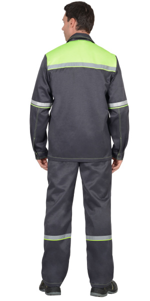 Костюм СИРИУС-МЕХАНИЗАТОР 2 куртка, брюки, темно-серый с неоновым и СОП