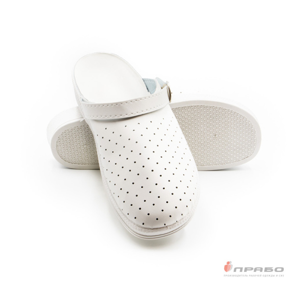 Сабо из искусственной кожи мужские белые