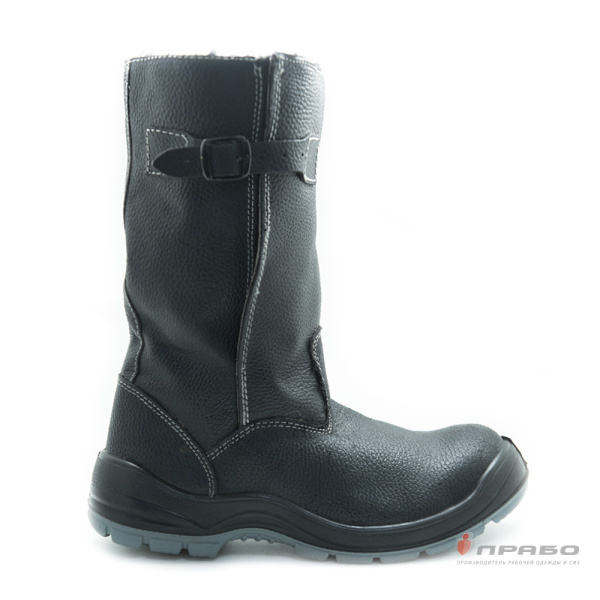 Сапоги утеплённые кожаные "Викинг" с подошвой ПУ/ТПУ чёрные