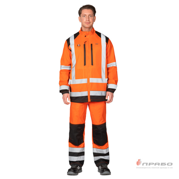 Куртка мужская летняя "Спектр 2М-35" оранжевый/чёрный