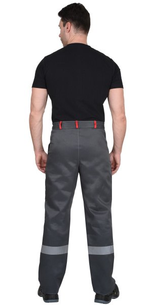 Костюм СИРИУС-ЛИГОР-2 куртка короткая, брюки, темно-серый с красным и черным, СОП