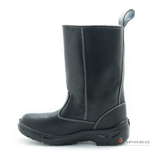 Сапоги утеплённые "Олимп" с подошвой ПУ чёрные (искусственный мех)