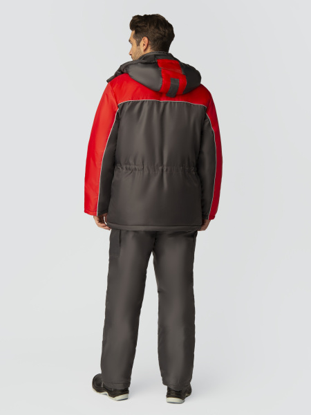 Костюм зимний Балтика (тк.Оксфорд) п/к, т.серый/красный