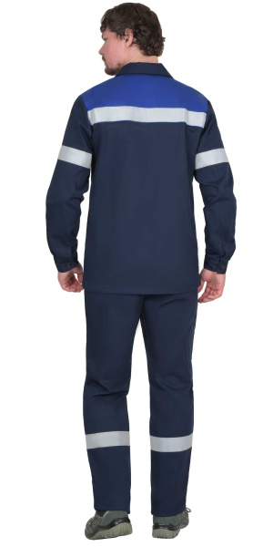 Костюм СИРИУС-СУРГУТ-РОСС куртка, п/к, антистат. МВО, синий с васильковым и СОП