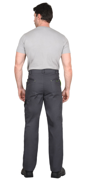 Брюки СИРИУС-ХОВАРД т. серый с черным, лимонная отделка