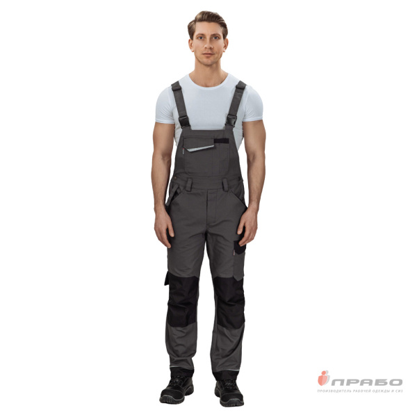 Полукомбинезон мужской "Сюрвейер" тёмно-серый/чёрный