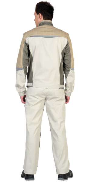 Костюм СИРИУС-КАСПИЙ куртка, п/к, молочный с оливой, песочным и СОП