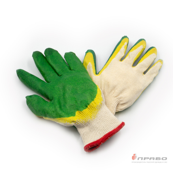 Перчатки хлопчатобумажные утеплённые латекс двойной облив 13 класс