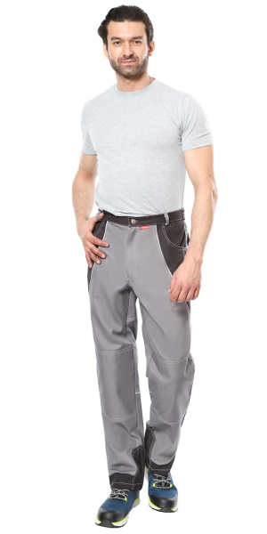 Костюм СИРИУС-ПЕКИН куртка кор., брюки серый с черным пл. 280 г/кв.м