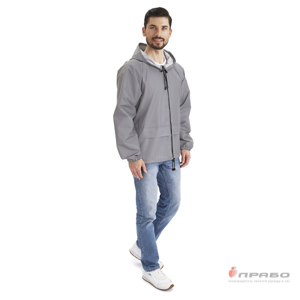 Куртка-ветровка влагозащитная "Лидер Флеш" на молнии серебристая