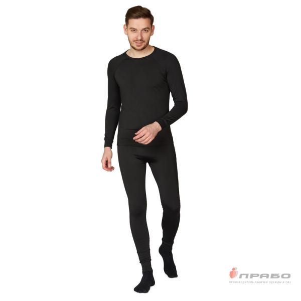 Термобельё мужское из полиэстера чёрное (фуфайка), 200 г/м²