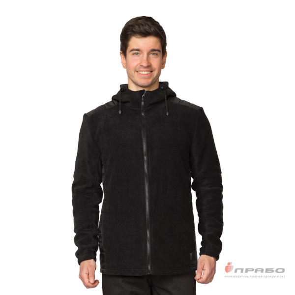 Куртка "Кеми" флисовая с капюшоном чёрная