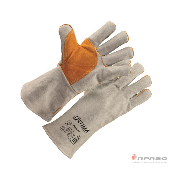 Краги спилковые пятипалые усиленные утеплённые Ultima ULT365W