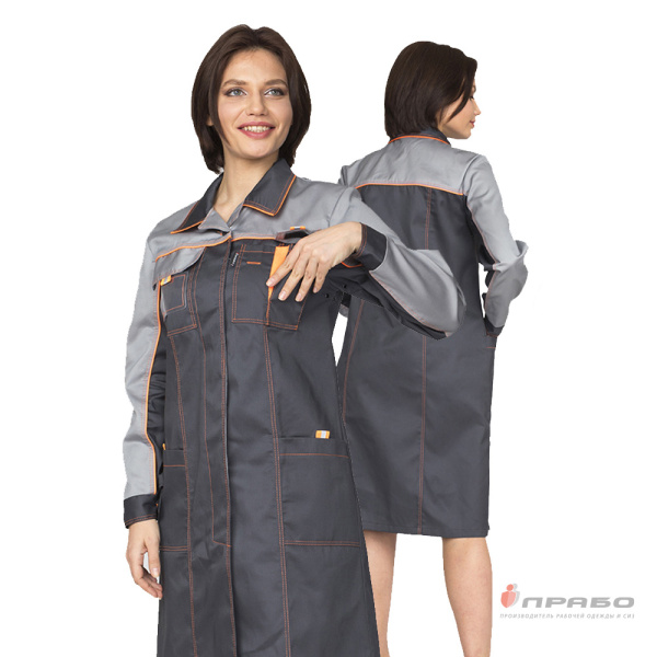 Халат женский "Бренд"серый/серый