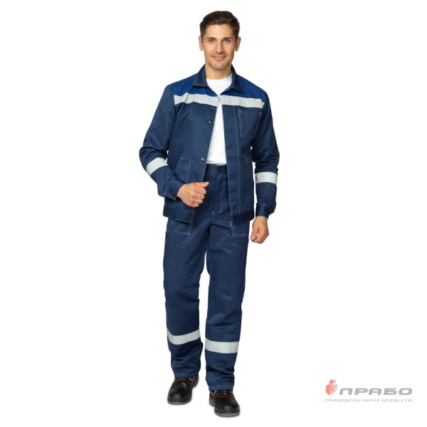 Костюм мужской "Пантеон СОП" синий/василёк (куртка и брюки)