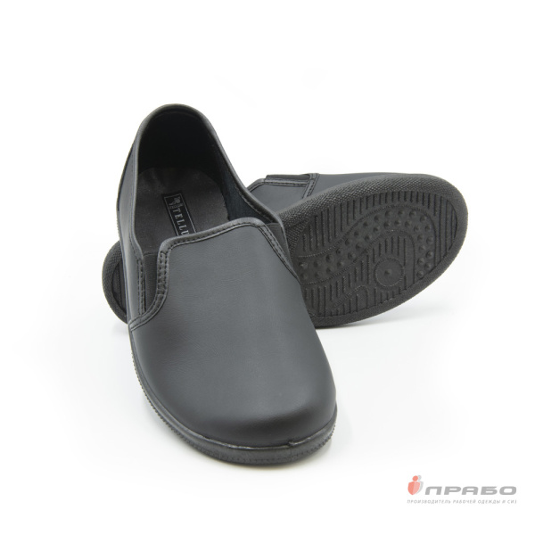 Туфли мужские кожаные закрытые с ПВХ-подошвой чёрные