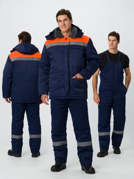 Костюм зимний Труженик-Ультра-2 IMP (тк.Смесовая,210) п/к, т.синий/оранжевый