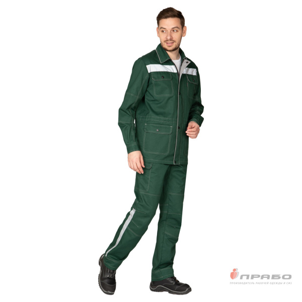 Куртка мужская летняя "Эко-Труд" тёмно-зелёная