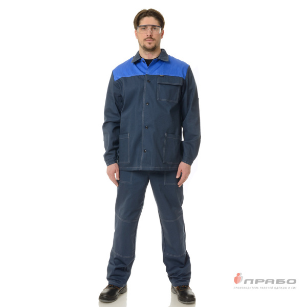 Костюм мужской "Контакт" синий/василёк (куртка и брюки)