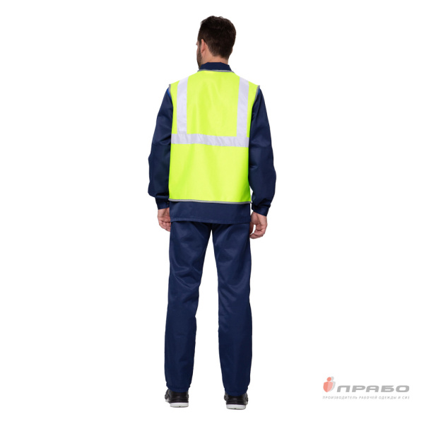 Жилет сигнальный "Спектр Лайт 2П" лимонный на пуговицах с карманами