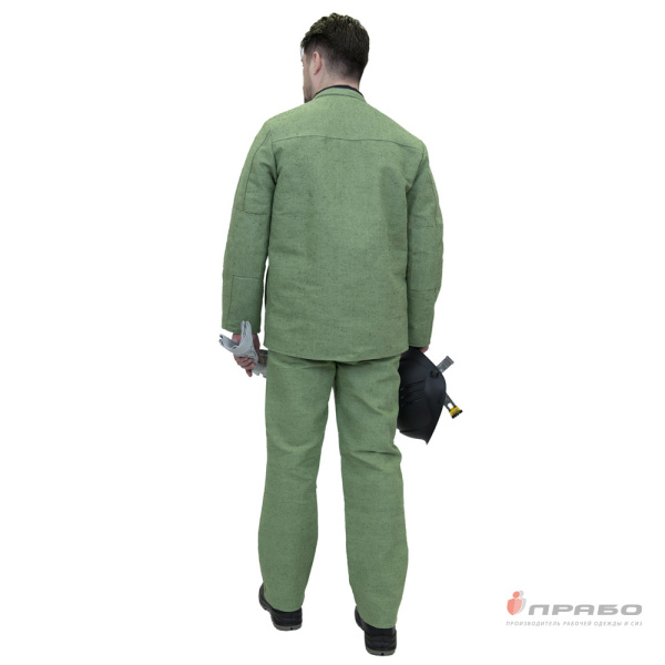 Костюм сварщика брезентовый хаки с усилительными элементами (куртка и брюки)