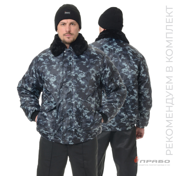 Куртка мужская утеплённая "Альфа" камуфляж город серый