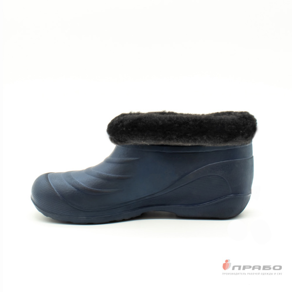 Галоши из ЭВА с меховой вставкой модель "114 У" тёмно-синие