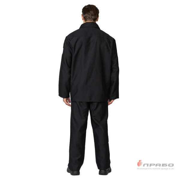 Костюм жаростойкий молескиновый с огнестойкой пропиткой ТУ 2 чёрный (куртка и брюки)