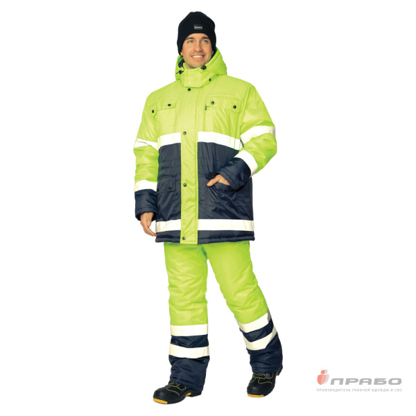 Костюм утеплённый "Спектр 2" лимонный/синий (куртка и полукомбинезон)