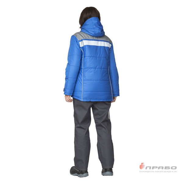 Куртка женская утеплённая "Онега" василёк/светло-серый с СОП