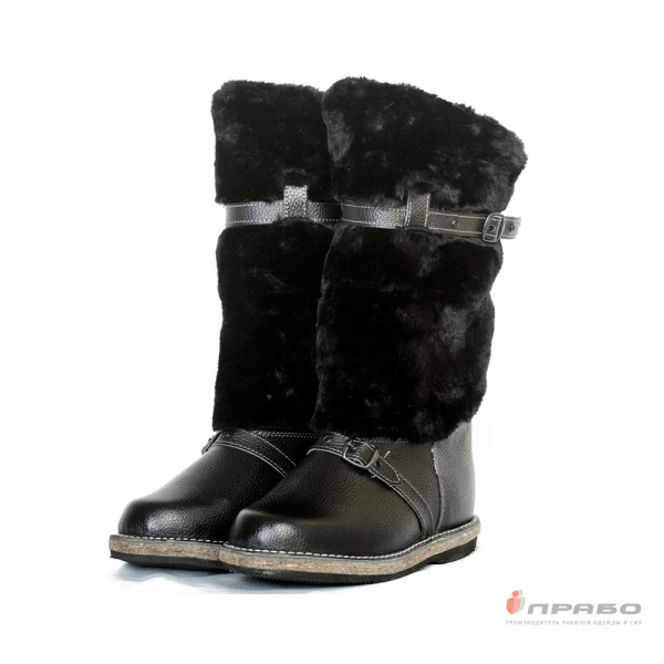 Унты лётные "Охотник" с подошвой ТЭП (натуральная овчина) чёрные