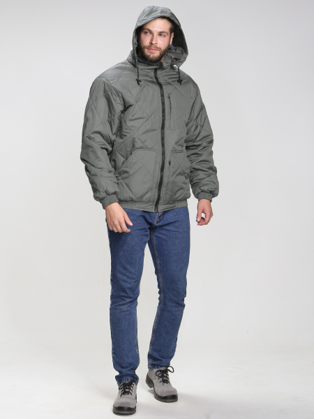 Куртка демисезонная Бомбер-Люкс (тк.Дюспо), св.серый