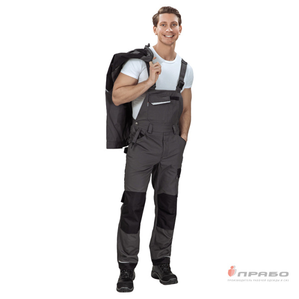 Полукомбинезон мужской "Сюрвейер" тёмно-серый/чёрный