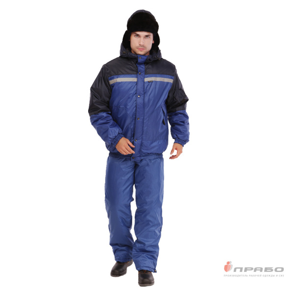 Костюм мужской утеплённый "Стимул" василёк/синий (куртка и полукомбинезон)