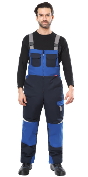 Костюм СИРИУС-ФАВОРИТ-МЕГА-РОСС зимний, куртка и полукомбинезон, синий с васильковым и СОП