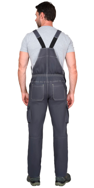 Костюм СИРИУС-ДЖЕТ куртка, полукомбинезон т-серый с синим тк. мех. стрейч с ВО