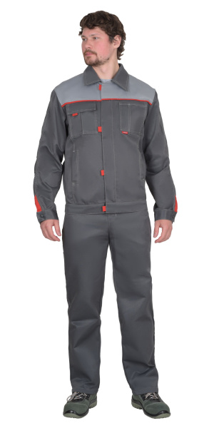 Костюм СИРИУС-ФАВОРИТ куртка, брюки т.серый со св.серым